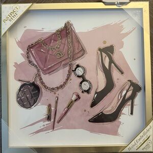 Pink and Black Fashion Art—Chanel Inspired